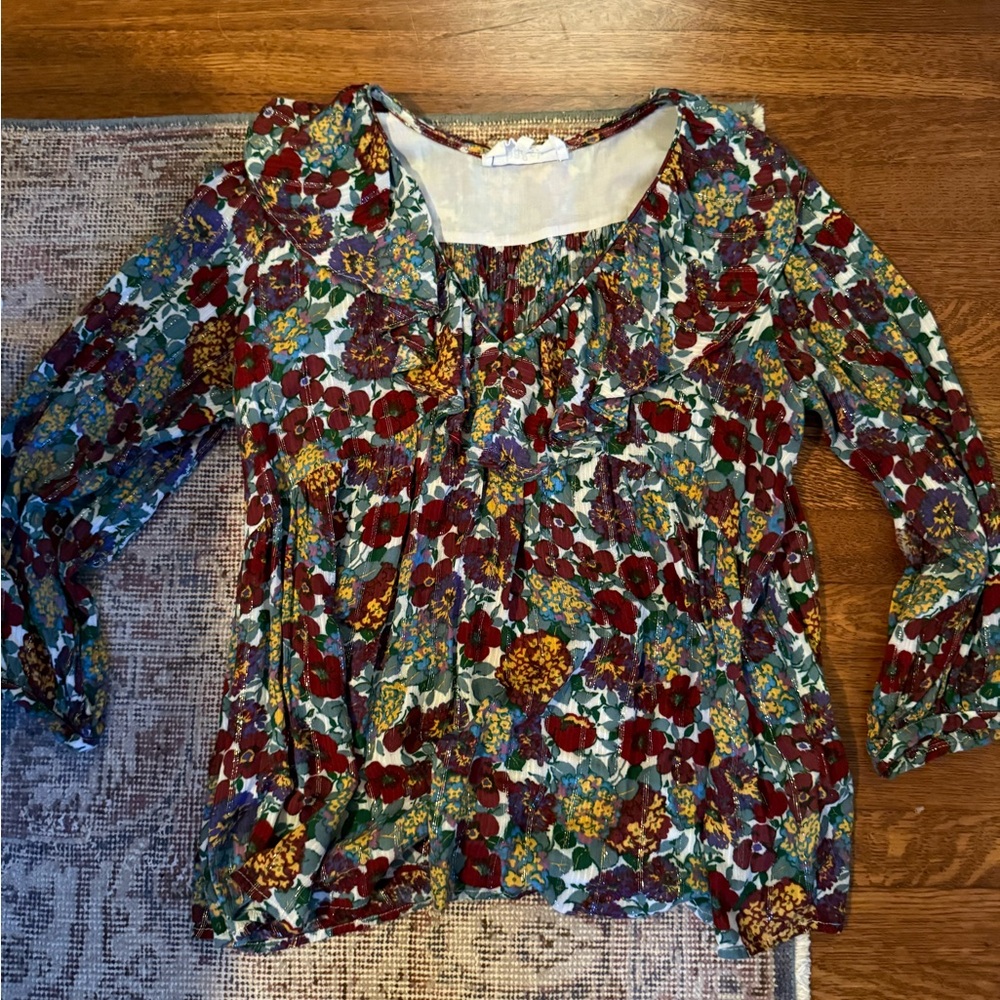 Ba&sh Floral Ruffle Blouse - Multicolor - Picture 3 of 5